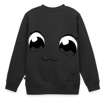 yeux - Sweat Premium enfant bio - noir - Dos - AI Model Kid Female (0cm)