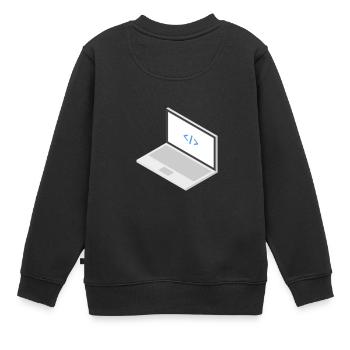 Laptop - Kinder Premium Organic Sweatshirt - Schwarz - Hinten - AI Model Kid Female (0cm)