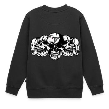 Tod Kopf Gesicht Gesicht Rumpf-Profil 3 Viertel fantasierte - Kinder Premium Organic Sweatshirt - Schwarz - Hinten - AI Model Kid Female (0cm)