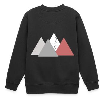 montagnes; montagnes - Sweat Premium enfant bio - noir - Dos - AI Model Kid Female (0cm)