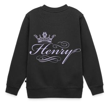 henry - Kinder Premium Organic Sweatshirt - Schwarz - Hinten - AI Model Kid Female (0cm)