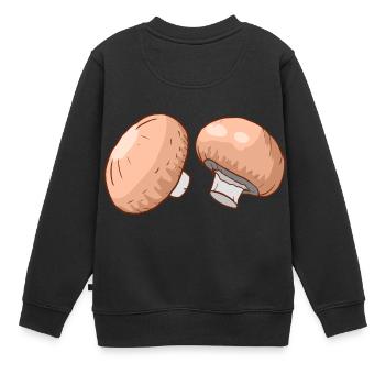 Champignons Egerlinge Angerlinge Pilze - Kinder Premium Organic Sweatshirt - Schwarz - Hinten - AI Model Kid Female (0cm)