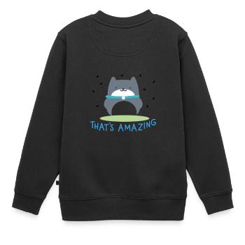 Lustiges cooles Tierchen mit Spruch that s amazing - Kinder Premium Organic Sweatshirt - Schwarz - Hinten - AI Model Kid Female (0cm)