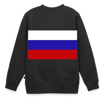 Russland - Kinder Premium Organic Sweatshirt - Schwarz - Hinten - AI Model Kid Female (0cm)