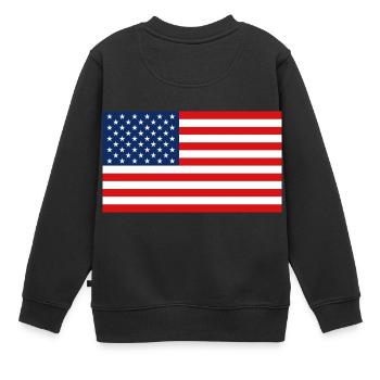 États-Unis - Sweat Premium enfant bio - noir - Dos - AI Model Kid Female (0cm)