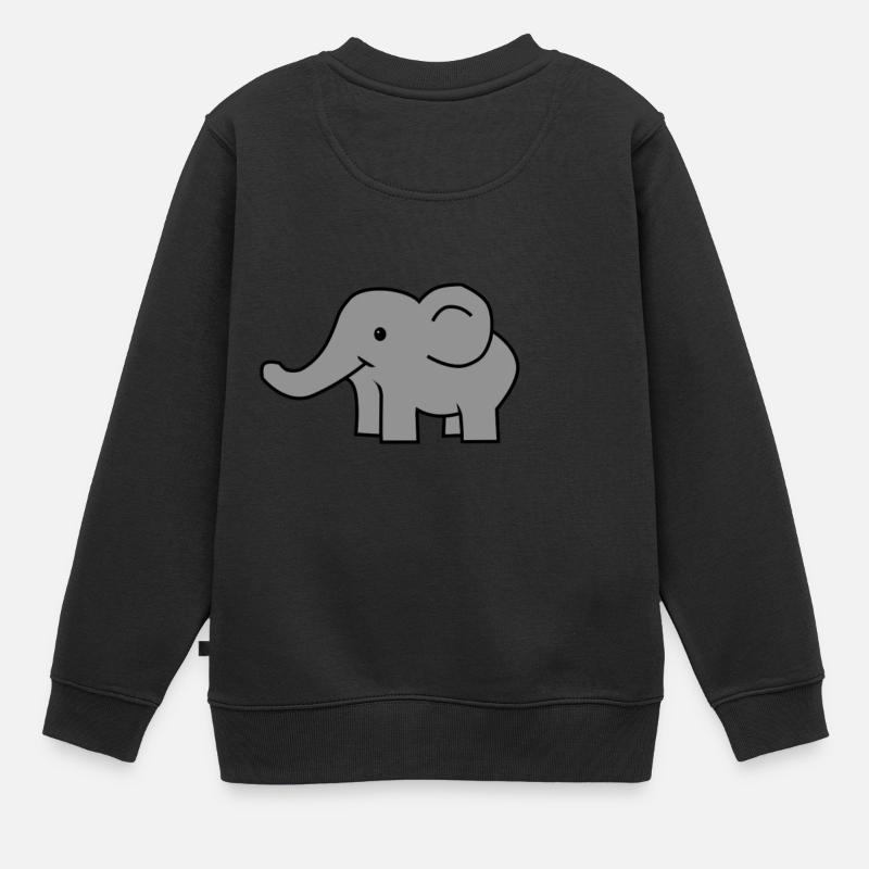 éléphant - Sweat Premium enfant bio - noir
