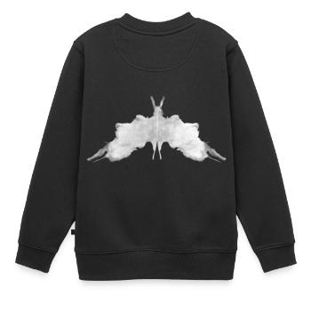 Rorschach Tafel 5/10 invertiert - Kinder Premium Organic Sweatshirt - Schwarz - Hinten - AI Model Kid Female (0cm)