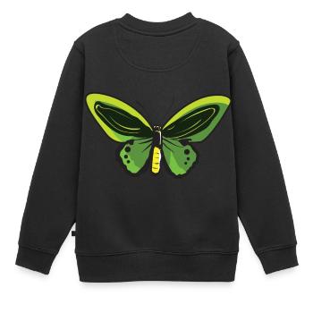 Zitronenfalter Schmetterling Butterfly Falter - Kinder Premium Organic Sweatshirt - Schwarz - Hinten - AI Model Kid Female (0cm)