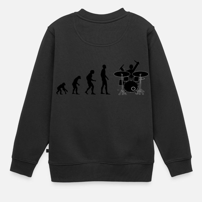 drummer evolution - Kinder Premium Organic Sweatshirt - Schwarz