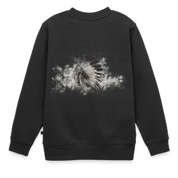 American Indian Indianer - Kinder Premium Organic Sweatshirt - Schwarz - Hinten - AI Model Kid Female (0cm)
