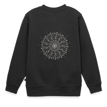 Mandala - Kinder Premium Organic Sweatshirt - Schwarz - Hinten - AI Model Kid Female (0cm)