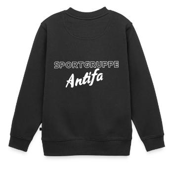 sportgruppe antifa - Kinder Premium Organic Sweatshirt - Schwarz - Hinten - AI Model Kid Female (0cm)