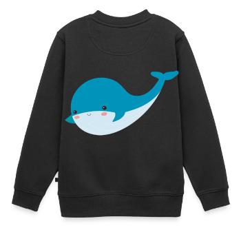 wal - Kinder Premium Organic Sweatshirt - Schwarz - Hinten - AI Model Kid Female (0cm)