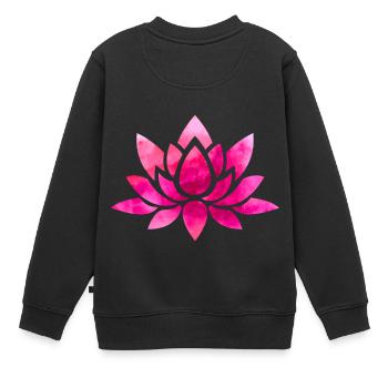 Lotus Blumen Blüte Yoga Lotus - Kinder Premium Organic Sweatshirt - Schwarz - Hinten - AI Model Kid Female (0cm)