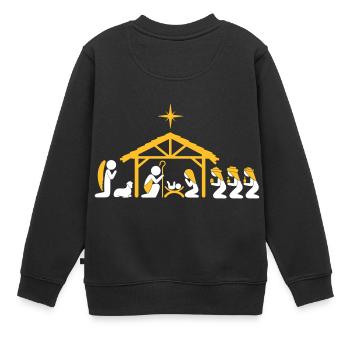 crèche - Sweat Premium enfant bio - noir - Dos - AI Model Kid Female (0cm)