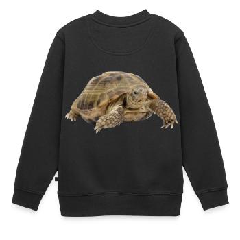turtle schildkroete tiere animals7 - Kinder Premium Organic Sweatshirt - Schwarz - Hinten - AI Model Kid Female (0cm)