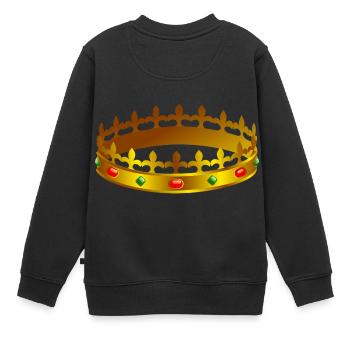 krone crown koenig king castle schloss tower burg1 - Kinder Premium Organic Sweatshirt - Schwarz - Hinten - AI Model Kid Female (0cm)