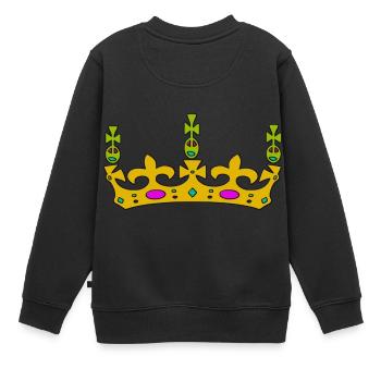 krone crown koenig king castle schloss tower burg1 - Kinder Premium Organic Sweatshirt - Schwarz - Hinten - AI Model Kid Female (0cm)