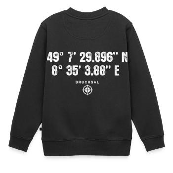 Bruchsal Geocacher Geschenk Standort GPS Stadt - Kinder Premium Organic Sweatshirt - Schwarz - Hinten - AI Model Kid Female (0cm)