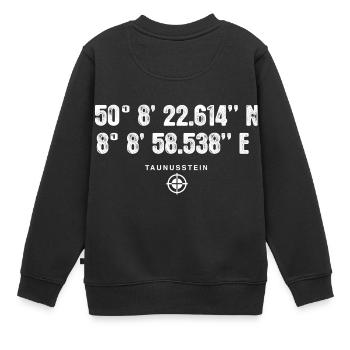 Taunusstein Geocacher Geschenk Standort GPS Stadt - Kinder Premium Organic Sweatshirt - Schwarz - Hinten - AI Model Kid Female (0cm)