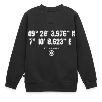 St. Wendel Geocacher Geschenk Standort GPS Stadt - Kinder Premium Organic Sweatshirt - Schwarz - Hinten - AI Model Kid Female (0cm)