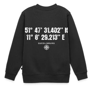 Quedlinburg Geocacher Geschenk Standort GPS Stadt - Kinder Premium Organic Sweatshirt - Schwarz - Hinten - AI Model Kid Female (0cm)