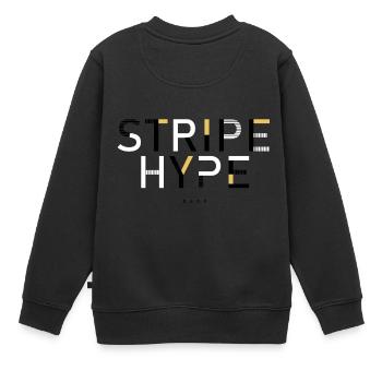 Stripe Hype - Kinder Premium Organic Sweatshirt - Schwarz - Hinten - AI Model Kid Female (0cm)