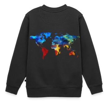 Farbenfrohe Welt! - Kinder Premium Organic Sweatshirt - Schwarz - Hinten - AI Model Kid Female (0cm)