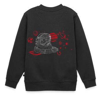 cri silencieux dans l'espace, blanc - Sweat Premium enfant bio - noir - Dos - AI Model Kid Female (0cm)