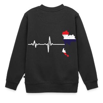 Heartbeat Thailand Geschenk - Kinder Premium Organic Sweatshirt - Schwarz - Hinten - AI Model Kid Female (0cm)