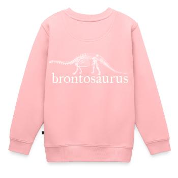 Brontosaurus Dinosaurier - Kinder Premium Organic Sweatshirt - Rosa - Hinten - AI Model Kid Female (0cm)