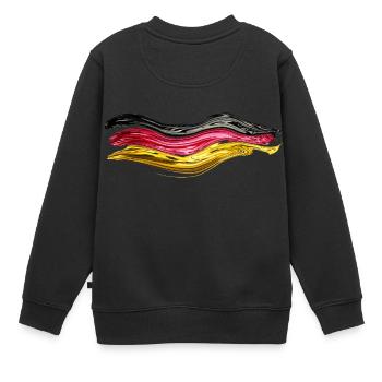 Deutschland Deutschlandflagge Deutschlandfahne WM - Kinder Premium Organic Sweatshirt - Schwarz - Hinten - AI Model Kid Female (0cm)