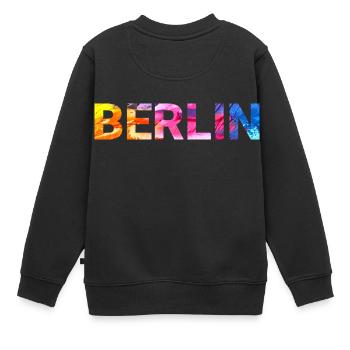 Berlin - Kinder Premium Organic Sweatshirt - Schwarz - Hinten - AI Model Kid Female (0cm)