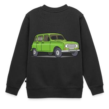 R4 (Voiture) - Sweat Premium enfant bio - noir - Dos - AI Model Kid Female (0cm)