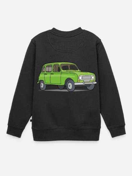 R4 (Voiture) - Sweat Premium enfant bio - noir