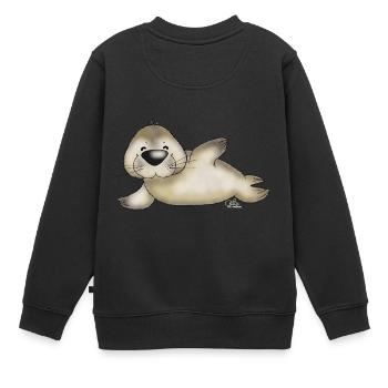 Robbert, der kleine Heuler - Kinder Premium Organic Sweatshirt - Schwarz - Hinten - AI Model Kid Female (0cm)