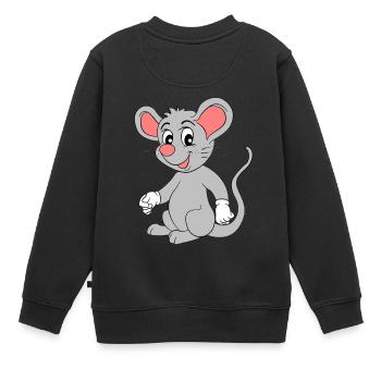 souris - Sweat Premium enfant bio - noir - Dos - AI Model Kid Female (0cm)