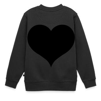 Schwarzes Herz - Kinder Premium Organic Sweatshirt - Schwarz - Hinten - AI Model Kid Female (0cm)