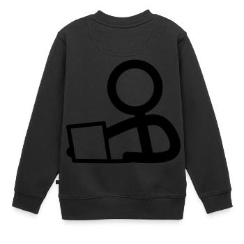 Stickman sur l’ordinateur portable - Sweat Premium enfant bio - noir - Dos - AI Model Kid Female (0cm)
