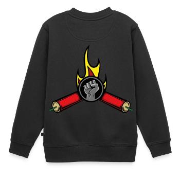 Cadeau de feux d'artifice pétards - Sweat Premium enfant bio - noir - Dos - AI Model Kid Female (0cm)