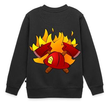 feu de pompier pompier pompier camion de pompier - Sweat Premium enfant bio - noir - Dos - AI Model Kid Female (0cm)