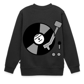 DJ Turntable Idée cadeau vinyle Disque phonographe Musique - Sweat Premium enfant bio - noir - Dos - AI Model Kid Female (0cm)