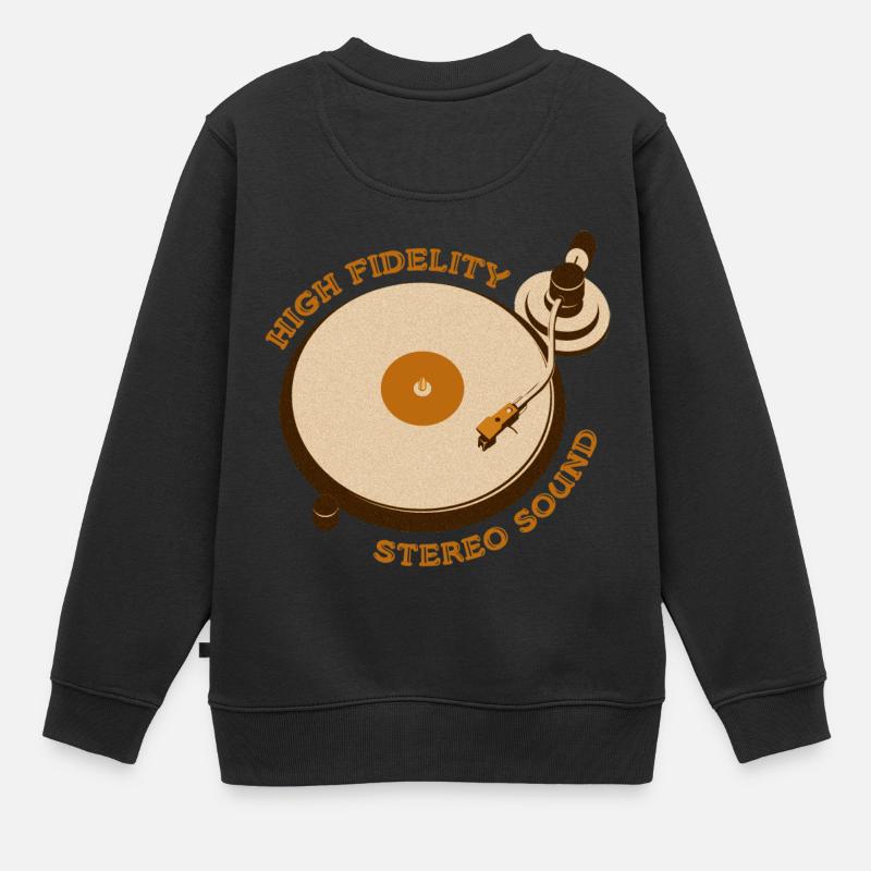 disque vinyle DJ Turntable Vintage Retro - Sweat Premium enfant bio - noir