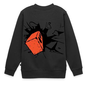 Brique tombe en panne par - Sweat Premium enfant bio - noir - Dos - AI Model Kid Female (0cm)