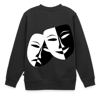 Deux Masques - Drame - Sweat Premium enfant bio - noir - Dos - AI Model Kid Female (0cm)