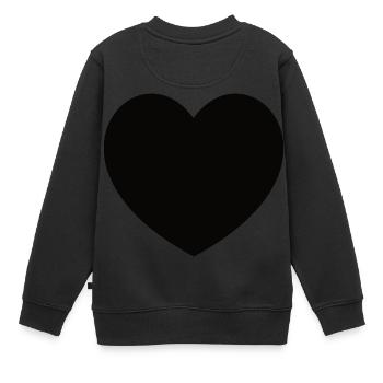 Black Heart - Kinder Premium Organic Sweatshirt - Schwarz - Hinten - AI Model Kid Female (0cm)