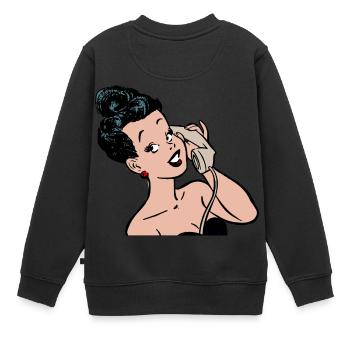 téléphone téléphone mobile retro7 radio téléphone mobile - Sweat Premium enfant bio - noir - Dos - AI Model Kid Female (0cm)
