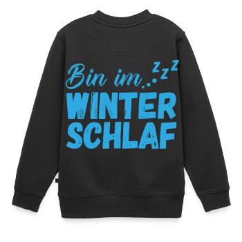 Bin im Winterschlaf - Kalt Eis Frost Schnee Winter - Kinder Premium Organic Sweatshirt - Schwarz - Hinten - AI Model Kid Female (0cm)