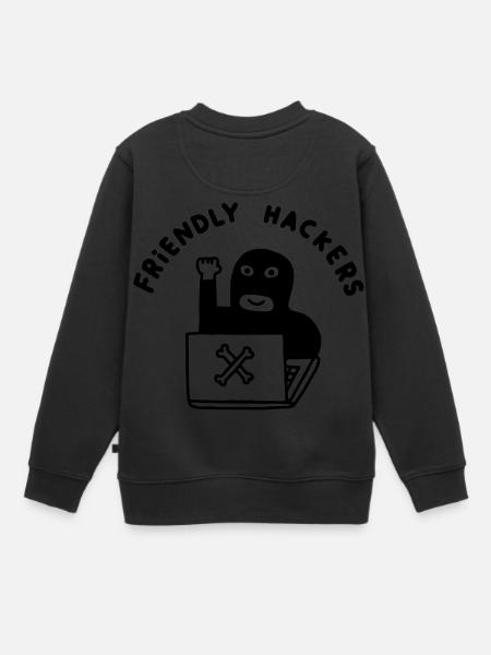 Friendly Hackers Club - Sweat Premium enfant bio - noir