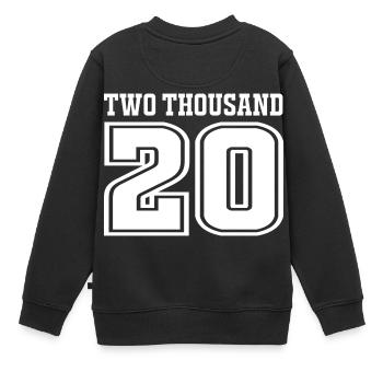 2020 - Kinder Premium Organic Sweatshirt - Schwarz - Hinten - AI Model Kid Female (0cm)